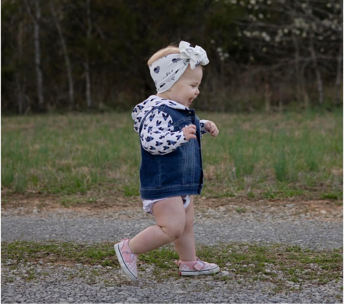 “Blue Line Hearts” Denim Jacket