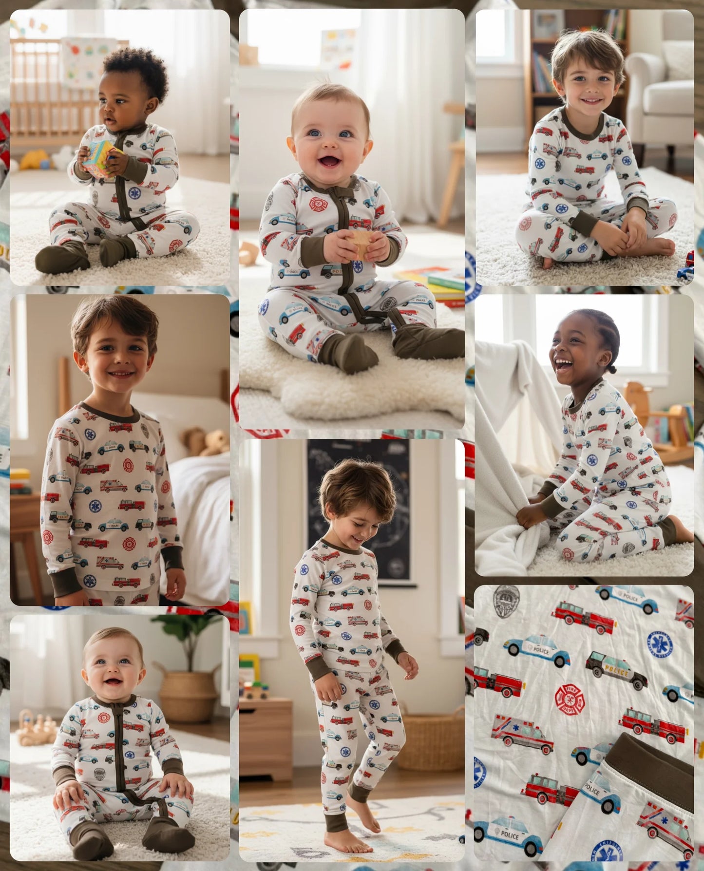 "First Responder Cars & Badges" Two Piece Comfy Cozies