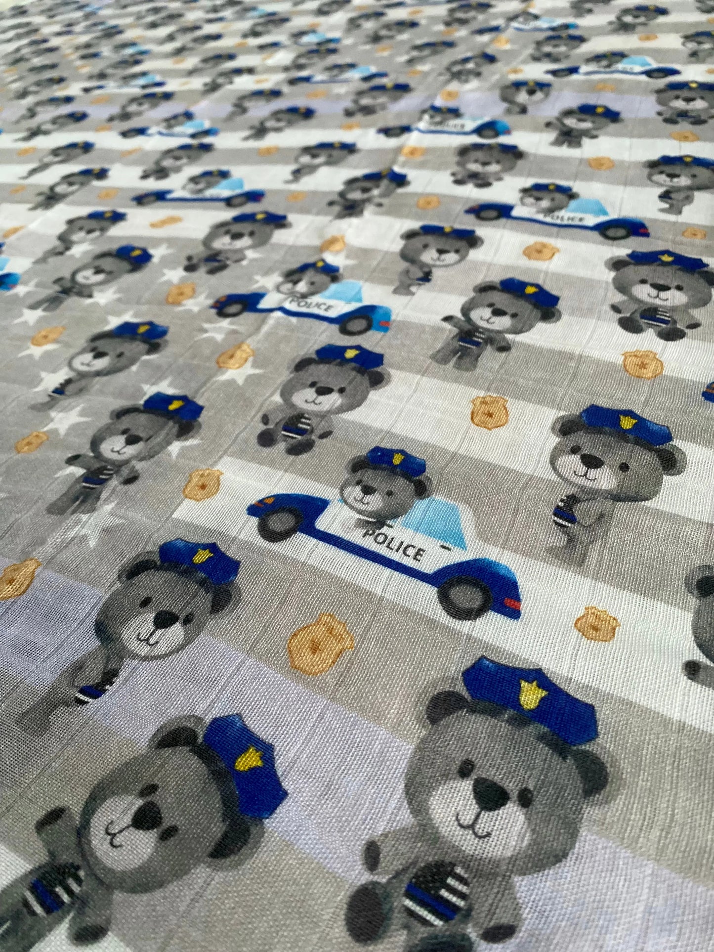 Blue Buddy Bamboo Muslin Swaddle