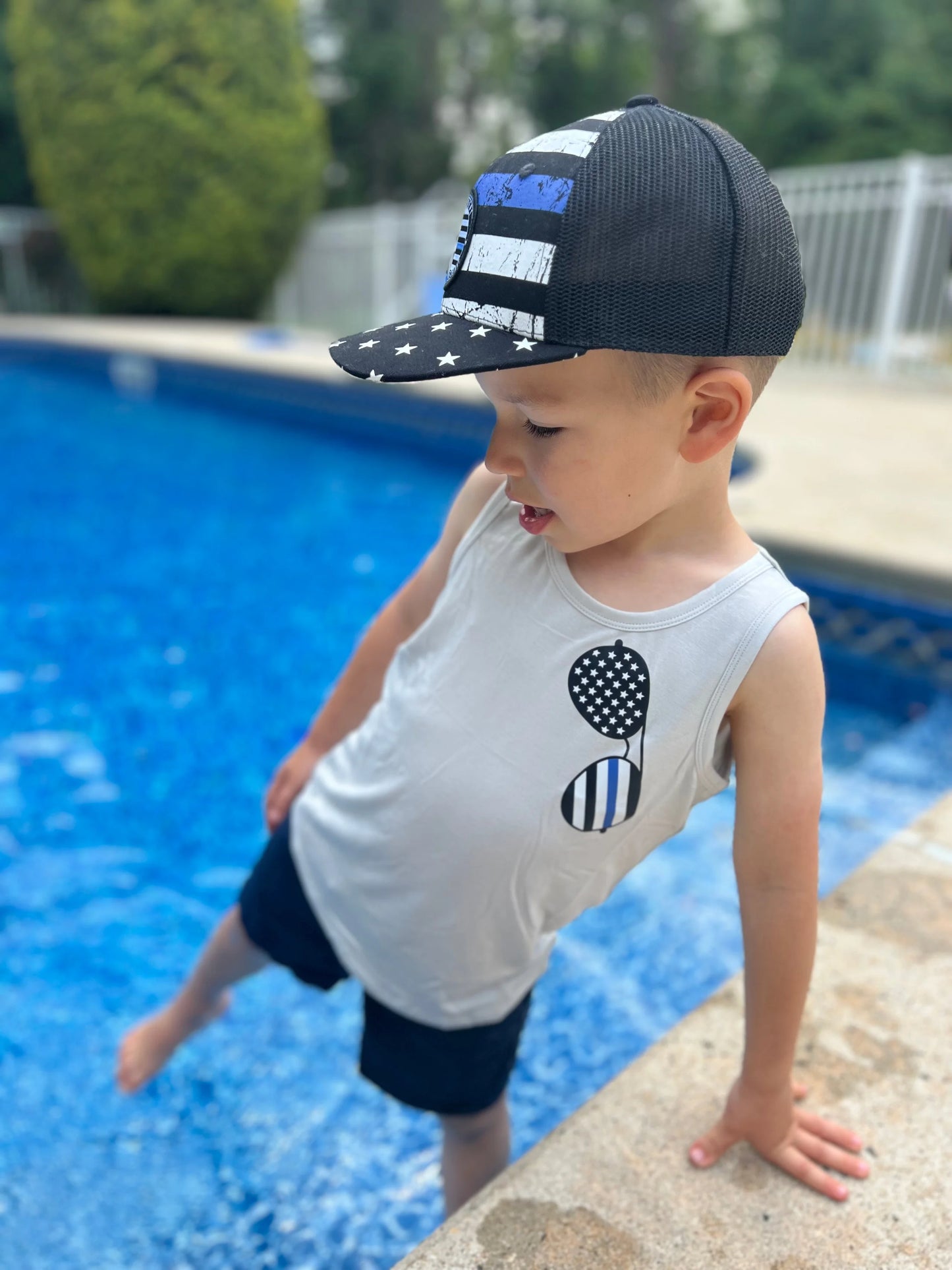 “Thin Blue and Cool” Bamboo Tank Top