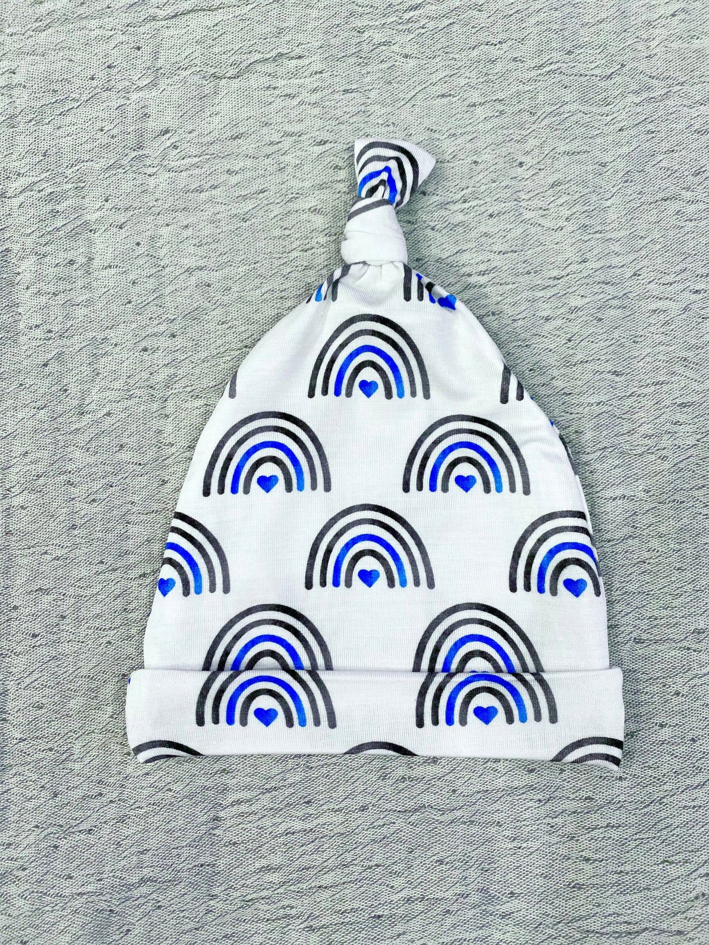 Thin Blue Rainbows Knotted Hat