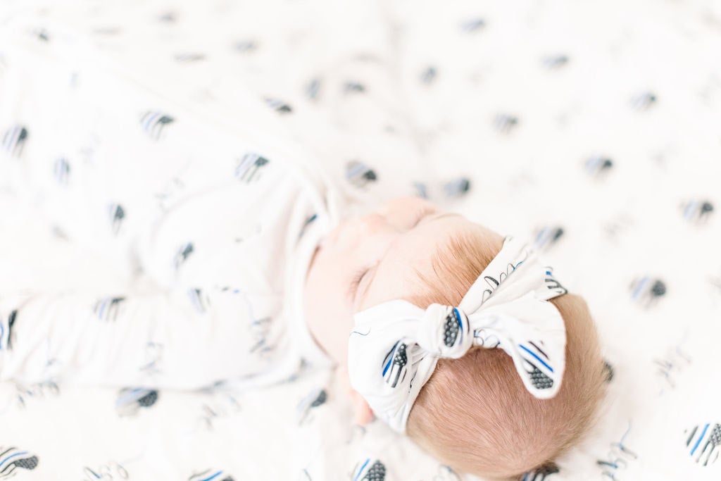 Thin Blue Love Knotted Headband