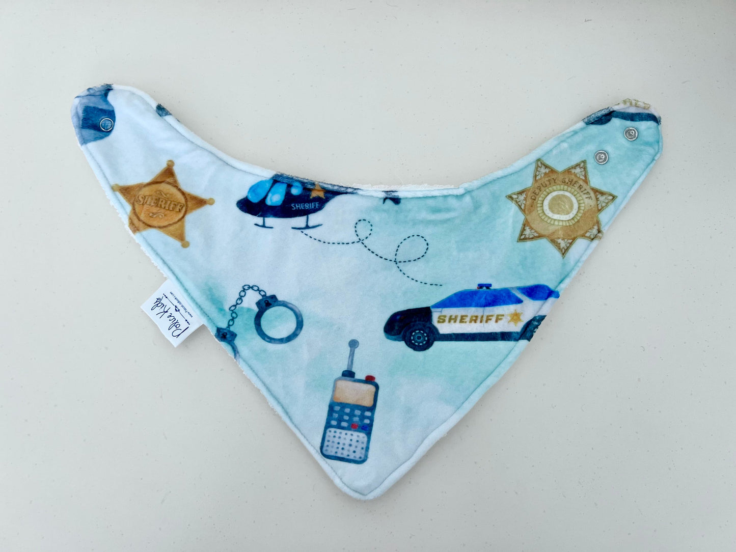 Sheriff on Duty Plush Bamboo Bandana Bib