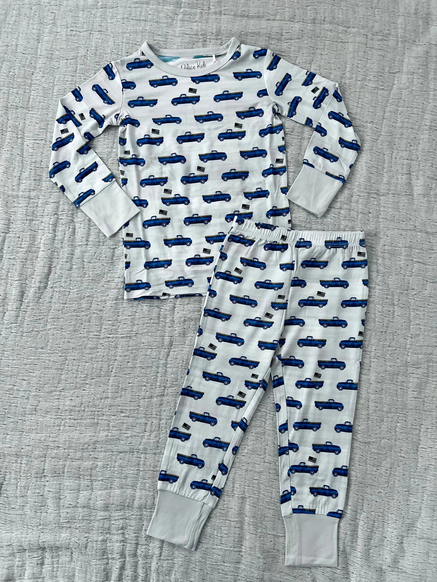 "Little Thin Blue Trucks" Two-Piece Comfy Cozies