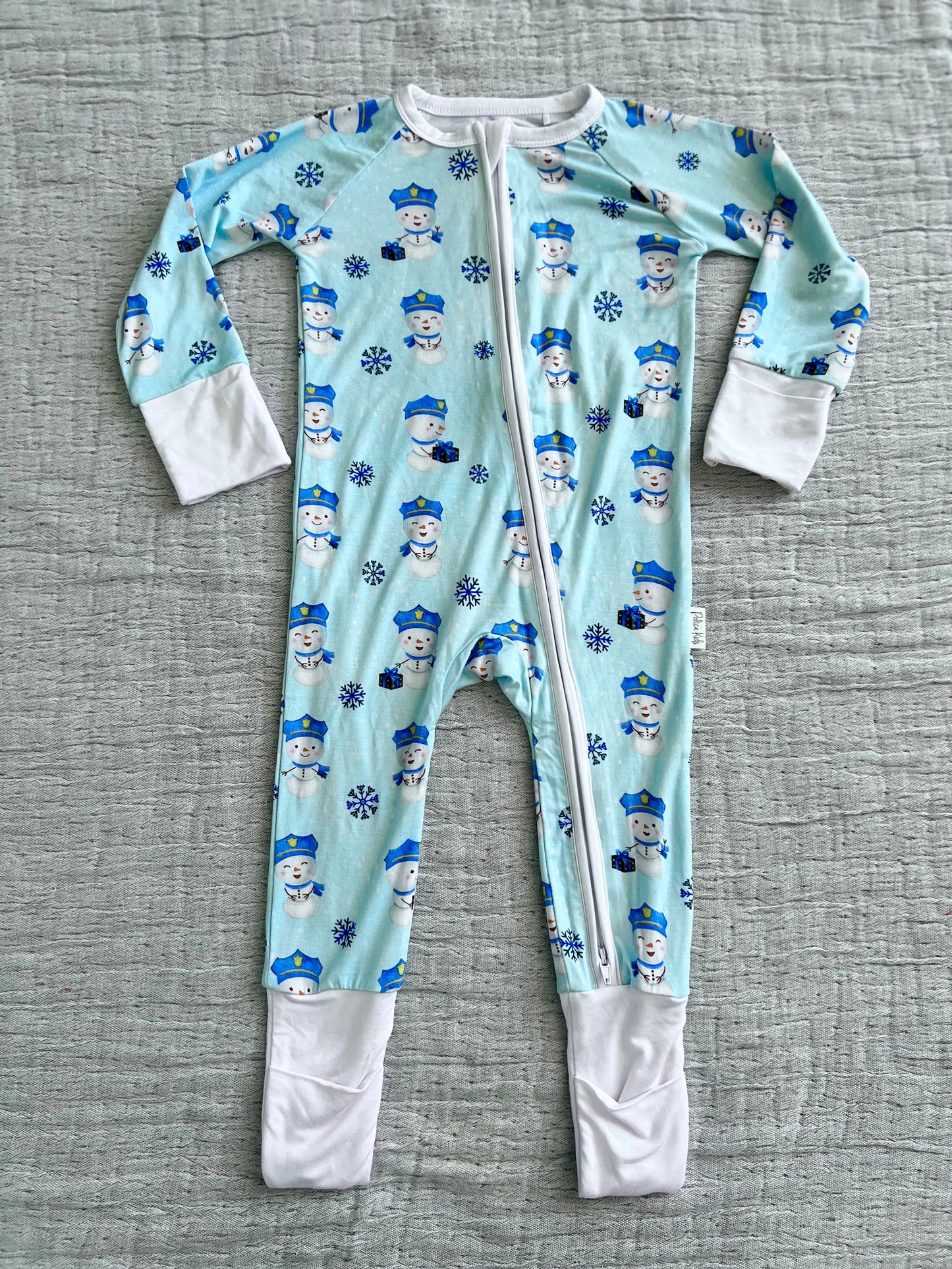 "Snowman on Duty" Comfy Cozies Zip-Up