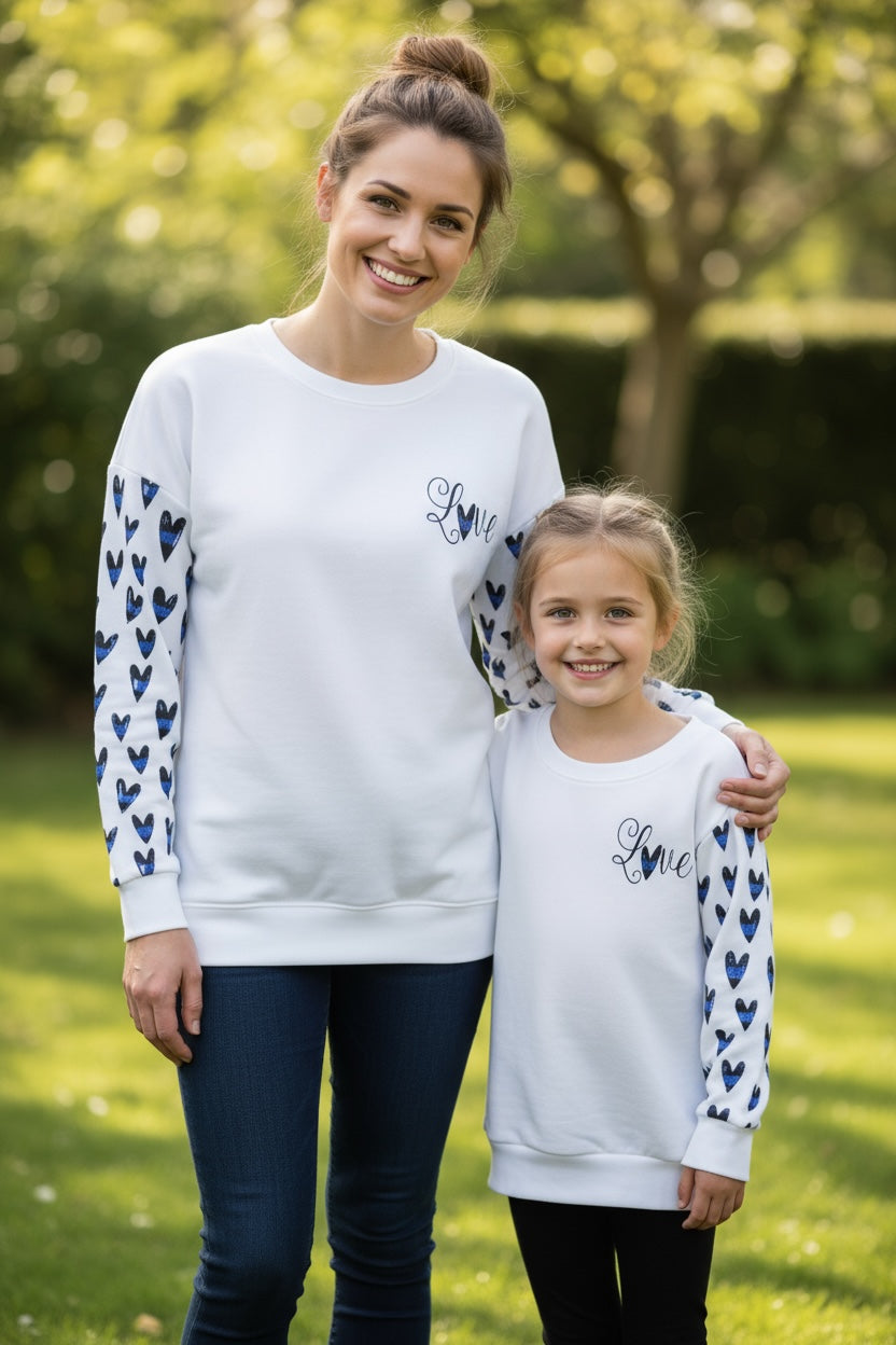 “Blue Line Hearts” Love Crewneck Sweatshirt