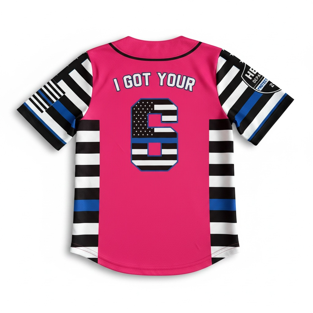 PINK Heroes Baseball Jersey Style Top