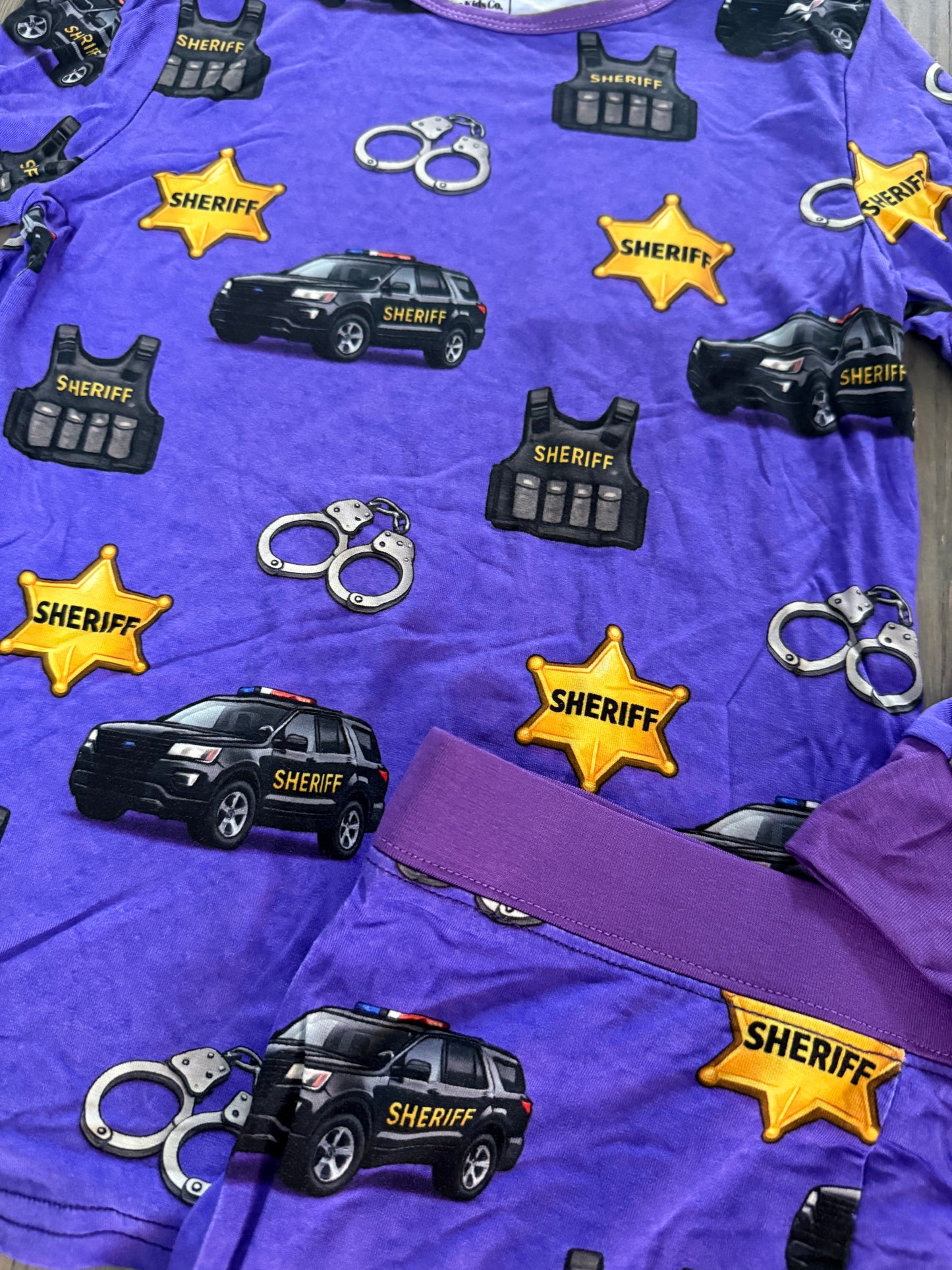 "Sheriff Patrol” Two Piece Comfy Cozies - Choose Color