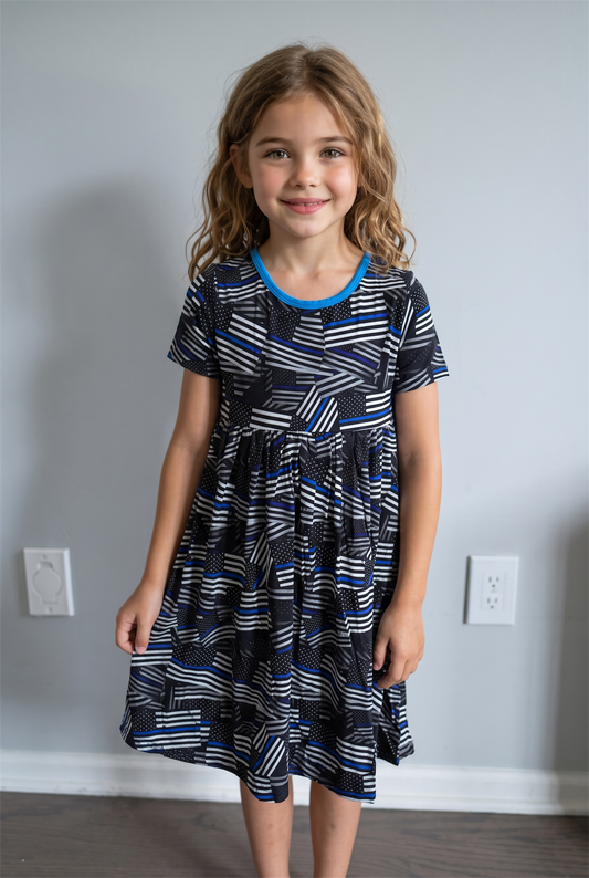 “TBL Flags” Twirl Dress with Biker Shorts