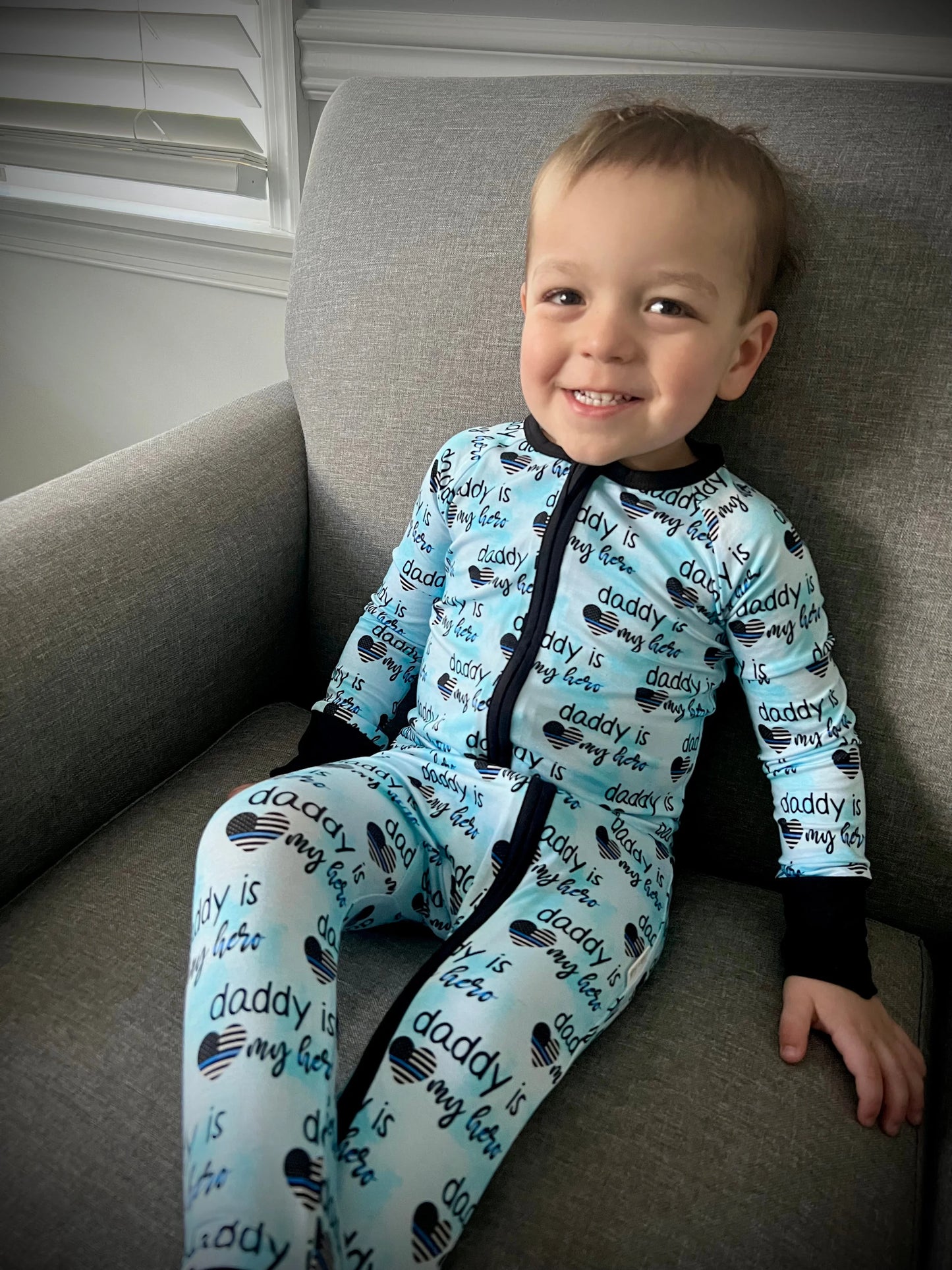 “Daddy’s Little Hero” Comfy Cozies Zip-Up