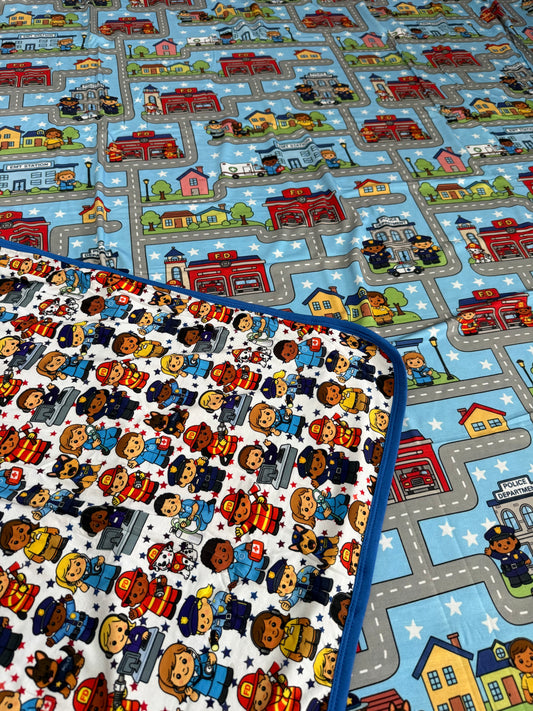 “Little Town Heroes” Double Sided 60x60 Bamboo Blanket