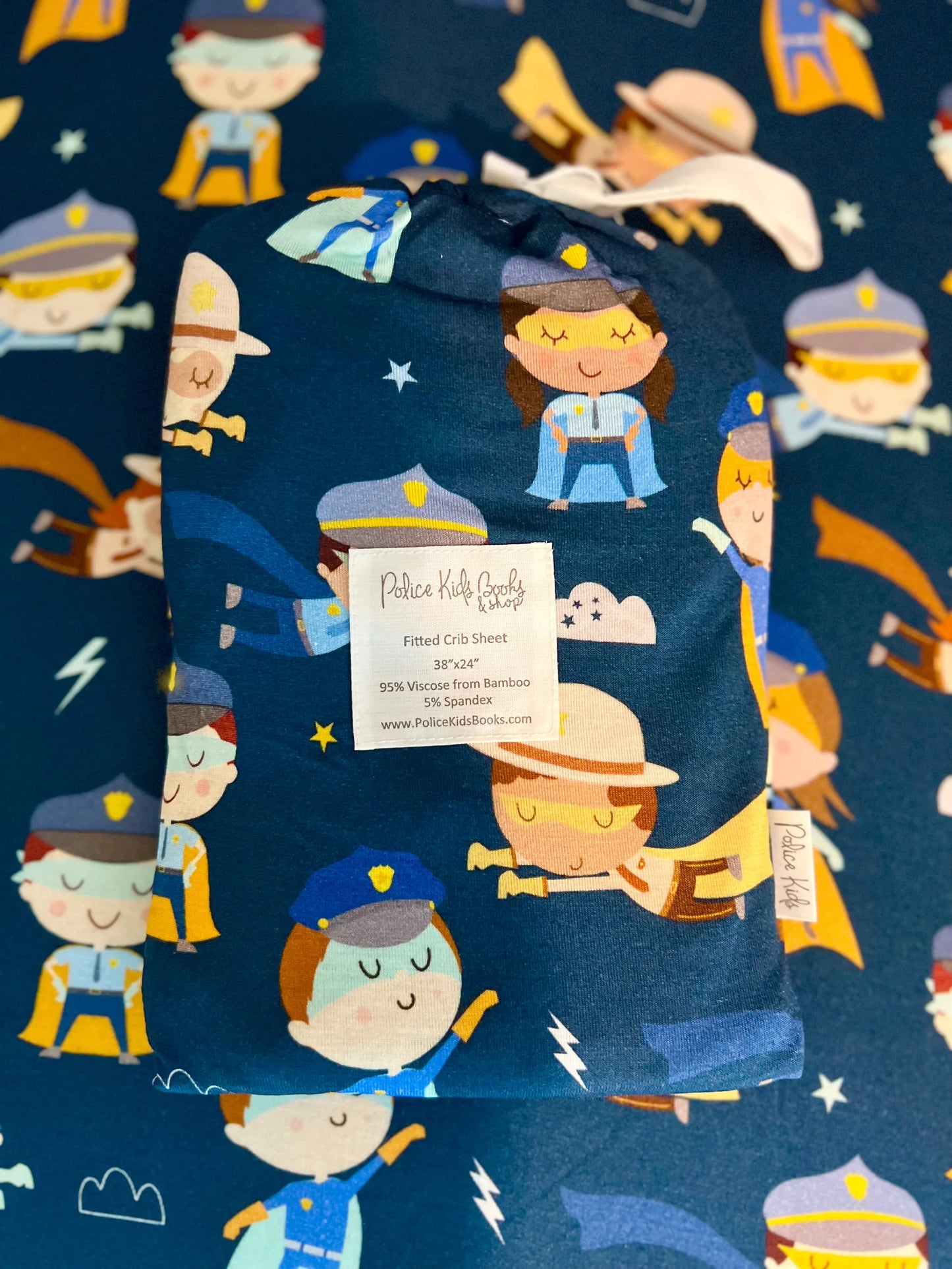 Mini Crib “Real-Life Superheroes”  Fitted Bamboo Mini Crib/Pack and Play/Changing Pad Sheet