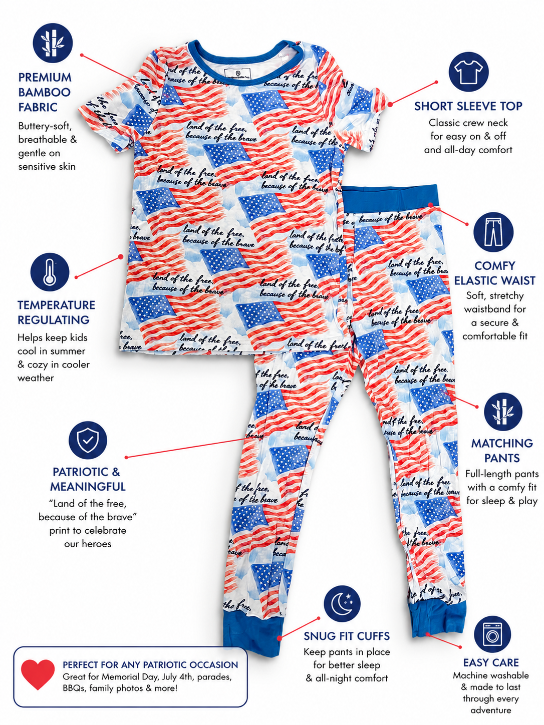 "Because of the Brave” Two Piece Comfy Cozies