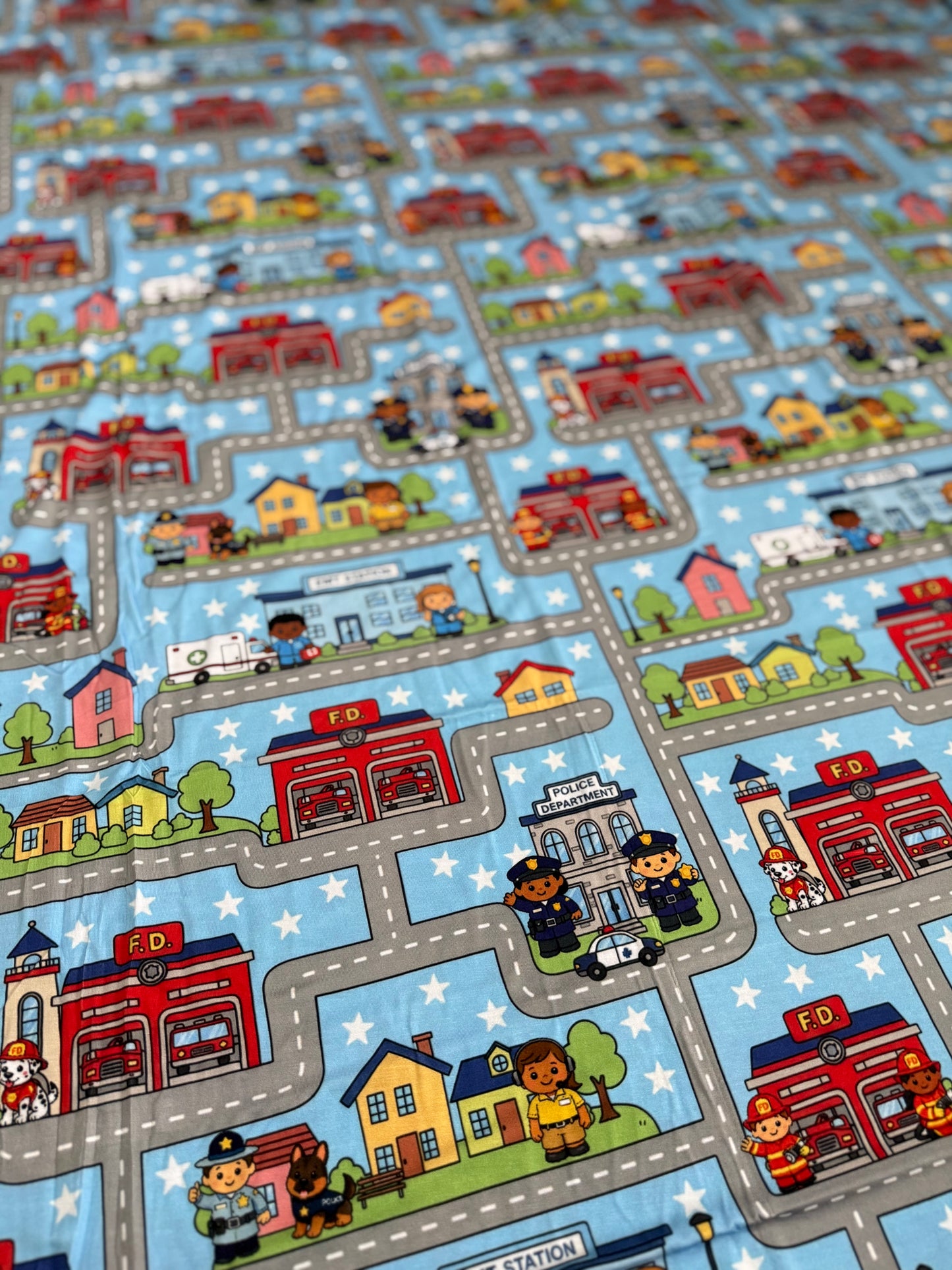“Little Town Heroes” Double Sided 60x60 Bamboo Blanket