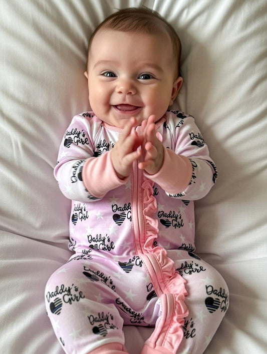 “Daddy’s Girl" Ruffle Zip-Up Comfy Cozies