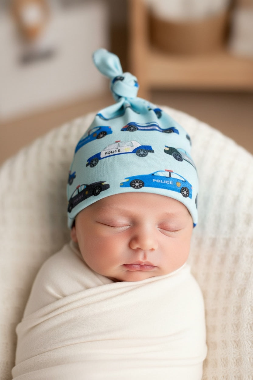 Beep Beep Police Cars Knotted Hat