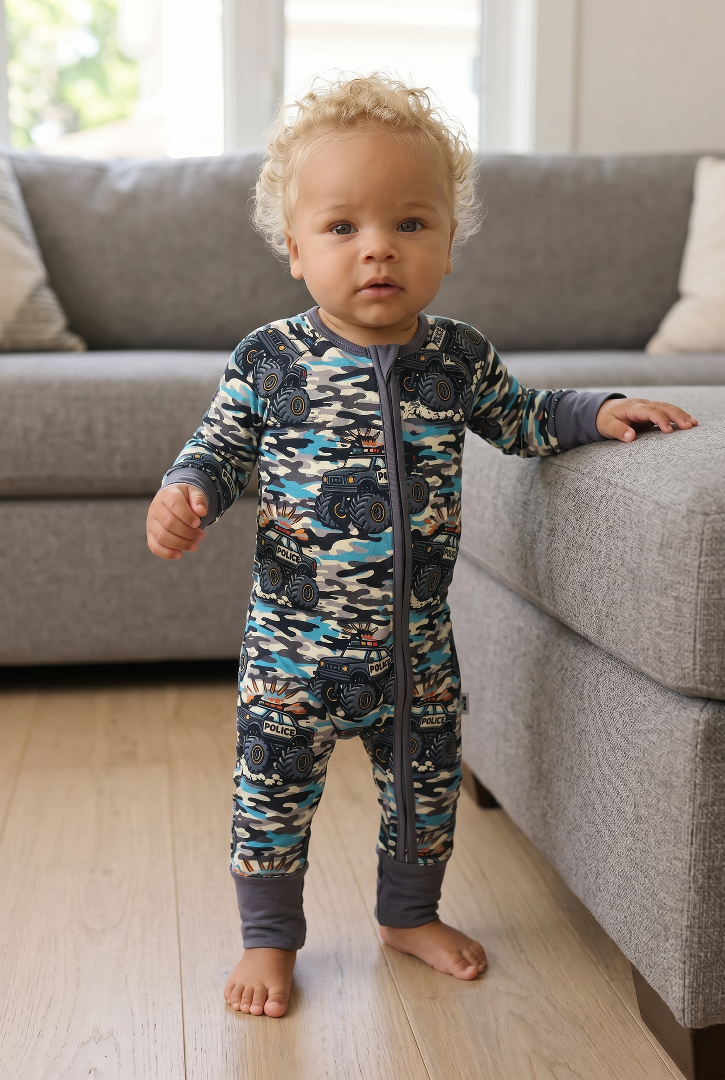 “Monster Truck Patrol" Zip-Up Comfy Cozies