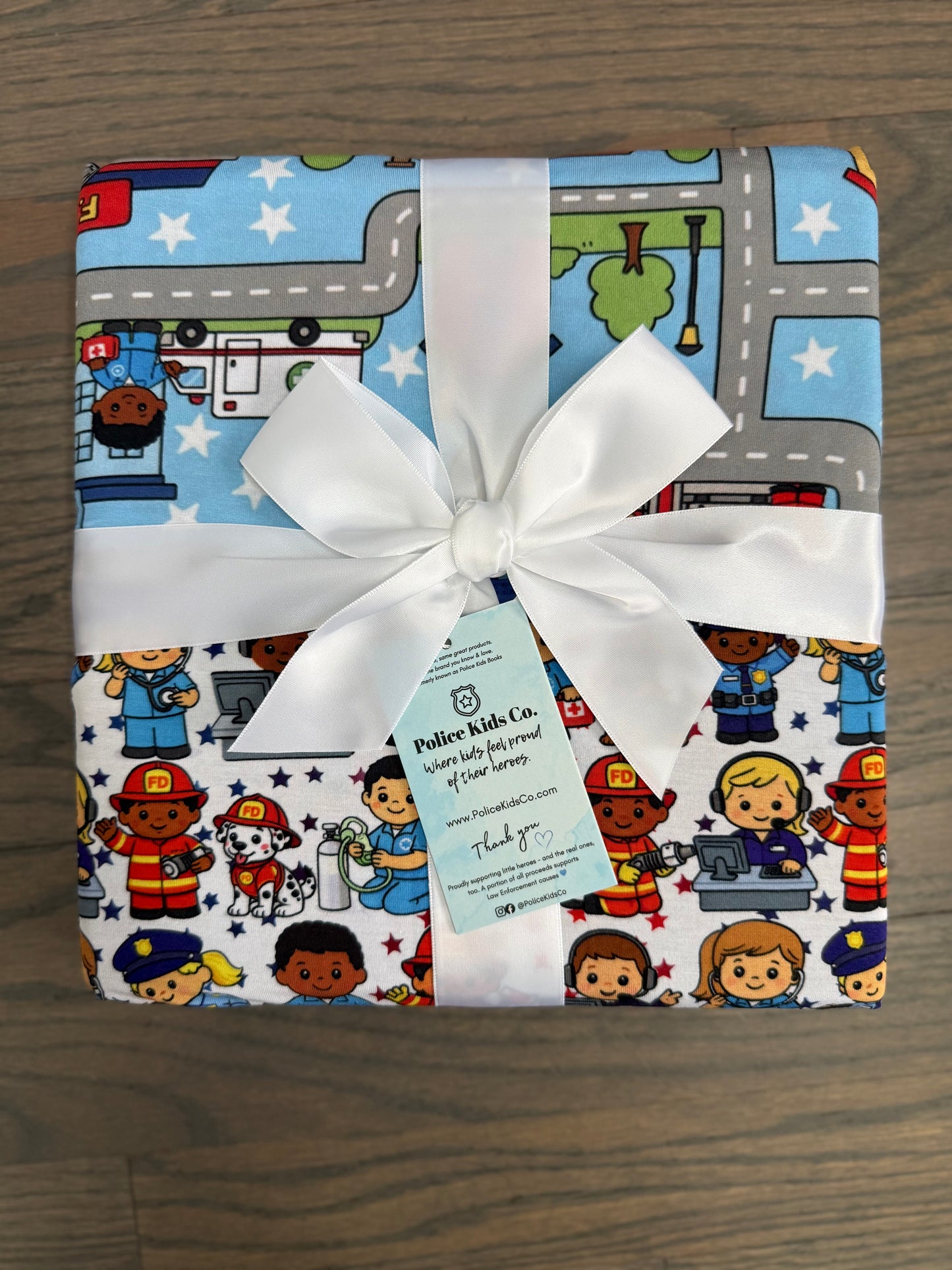 “Little Town Heroes” Double Sided 60x60 Bamboo Blanket