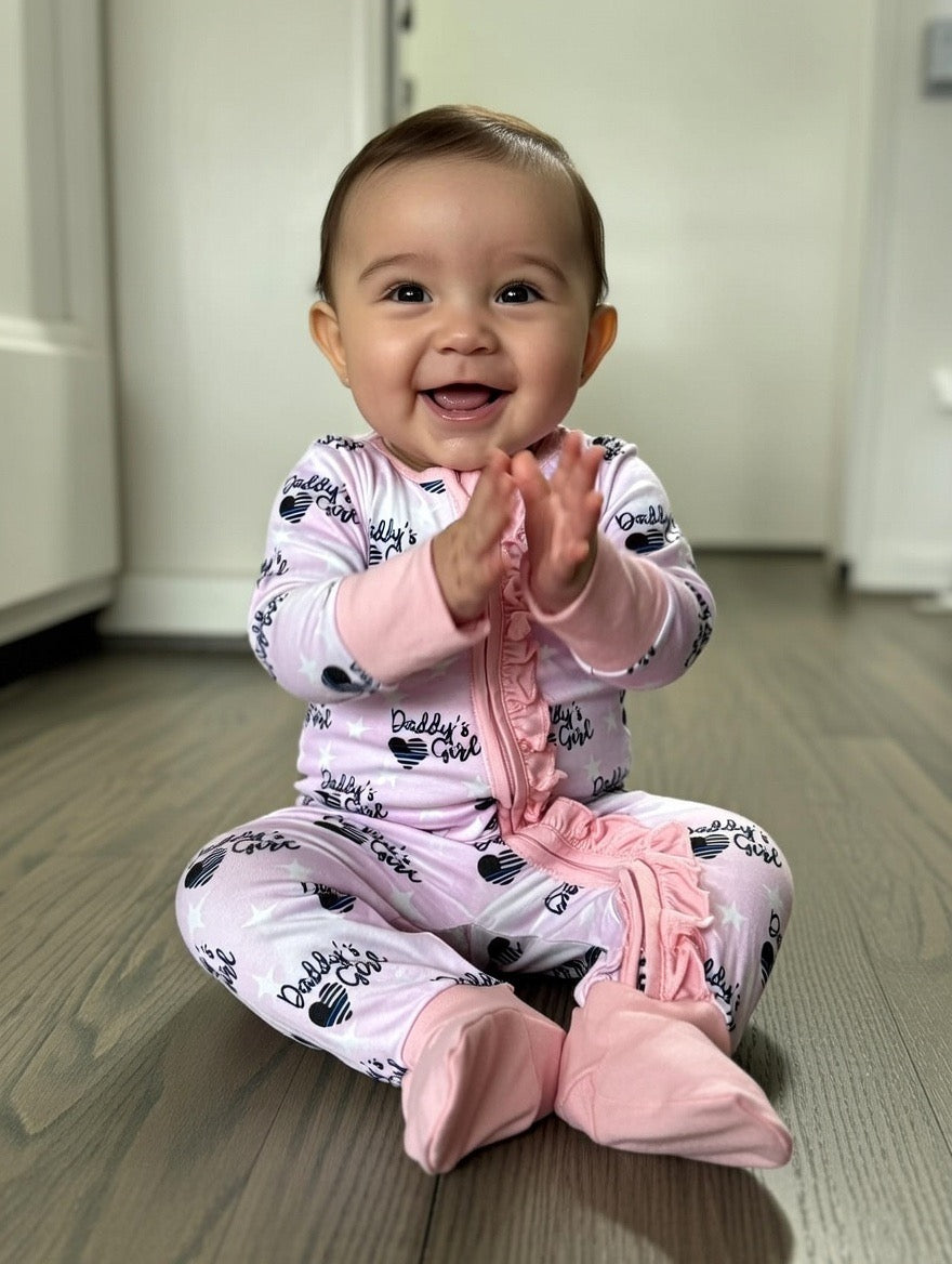 “Daddy’s Girl" Ruffle Zip-Up Comfy Cozies