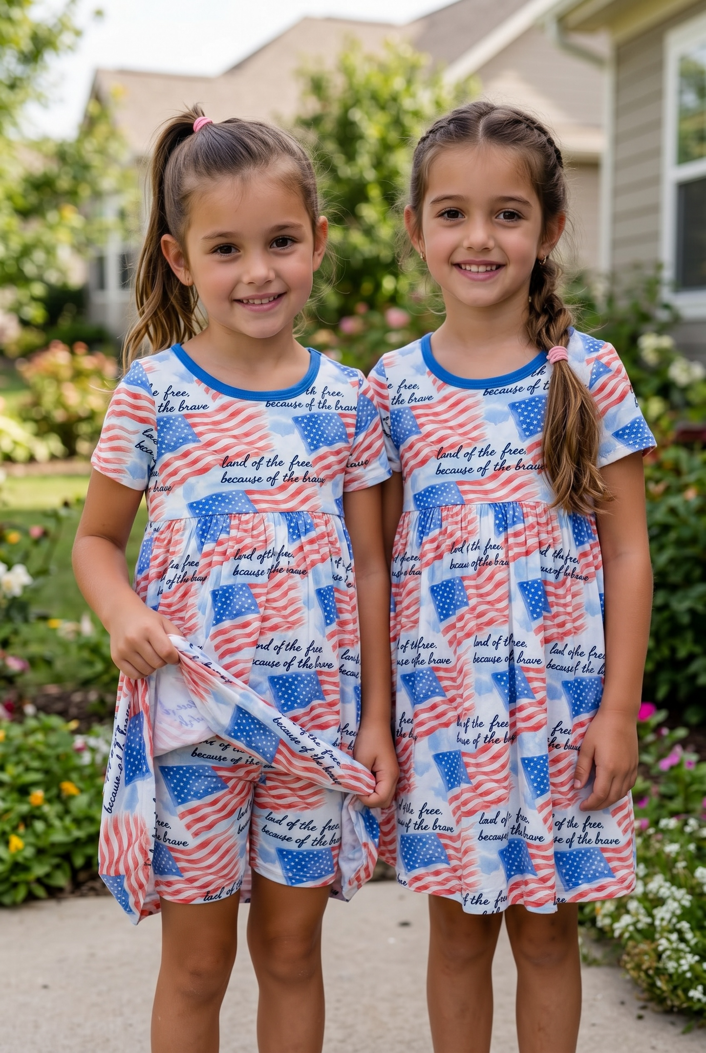 “Because of the Brave” Twirl Dress with Biker Shorts