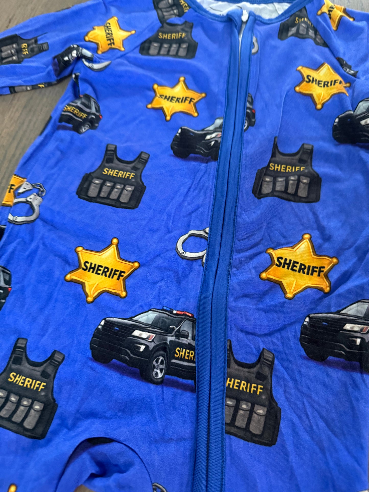 “Sheriff Patrol" Zip-Up Comfy Cozies - Choose Color