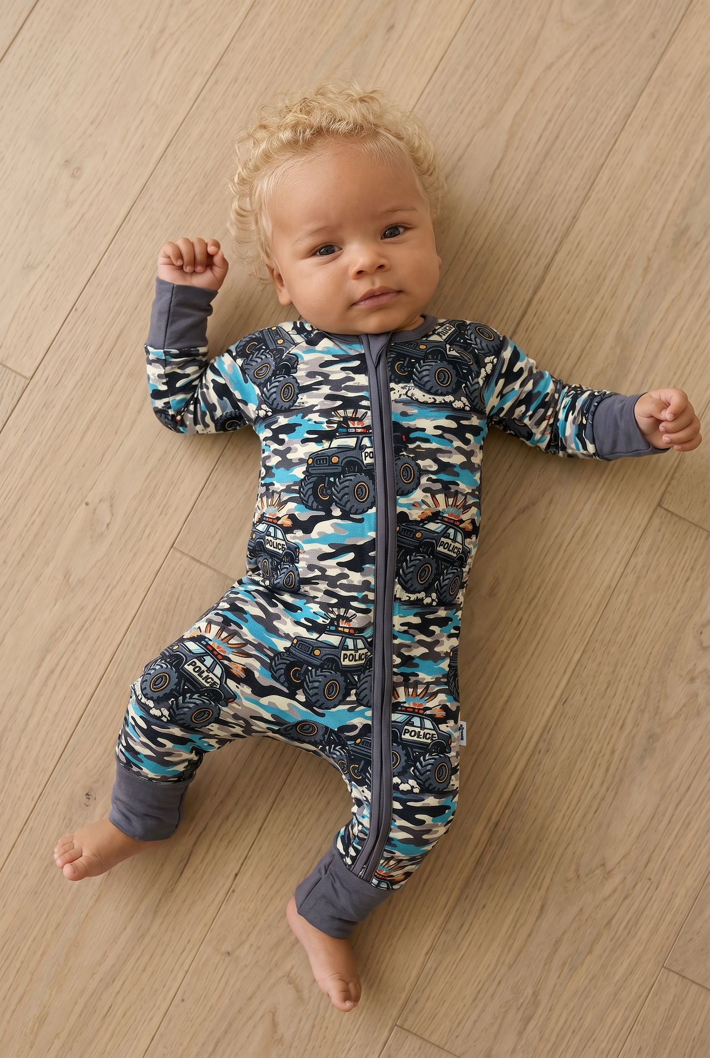 “Monster Truck Patrol" Zip-Up Comfy Cozies
