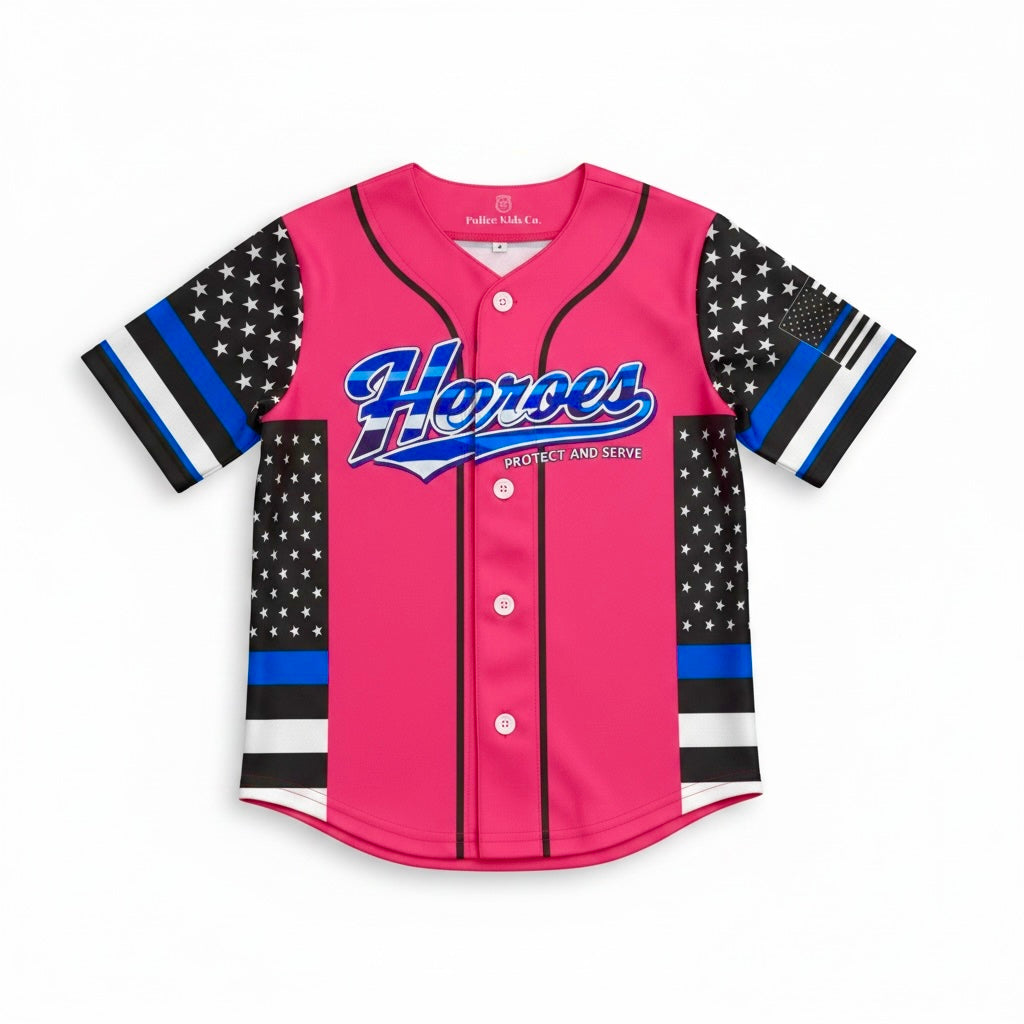 PINK Heroes Baseball Jersey Style Top
