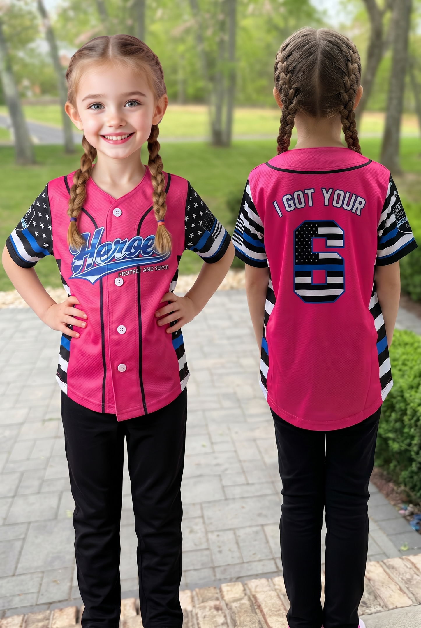 PINK Heroes Baseball Jersey Style Top