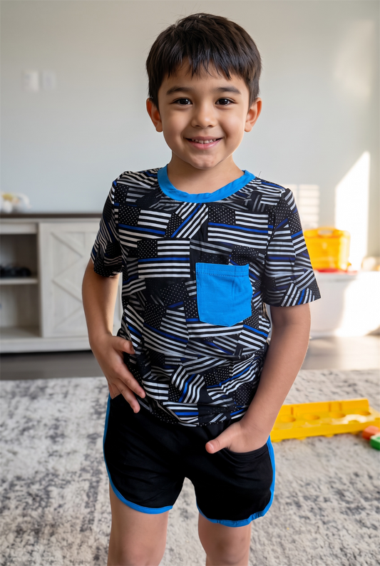 “TBL Flags” Pocket Tee and Shorts Daywear Set