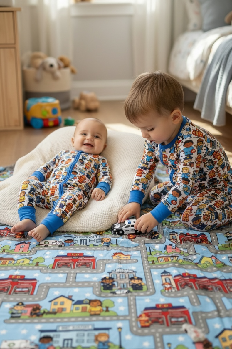 “Little Town Heroes” Double Sided 60x60 Bamboo Blanket