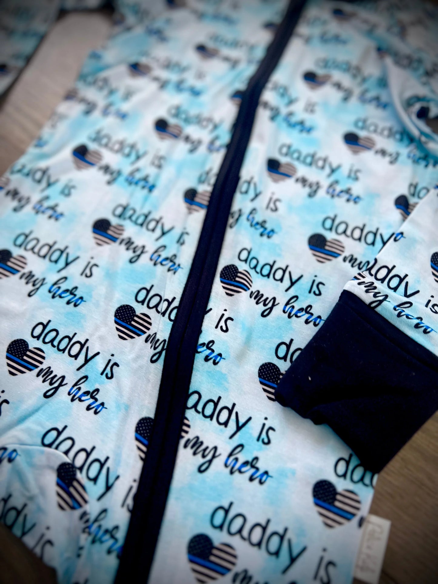 “Daddy’s Little Hero” Comfy Cozies Zip-Up