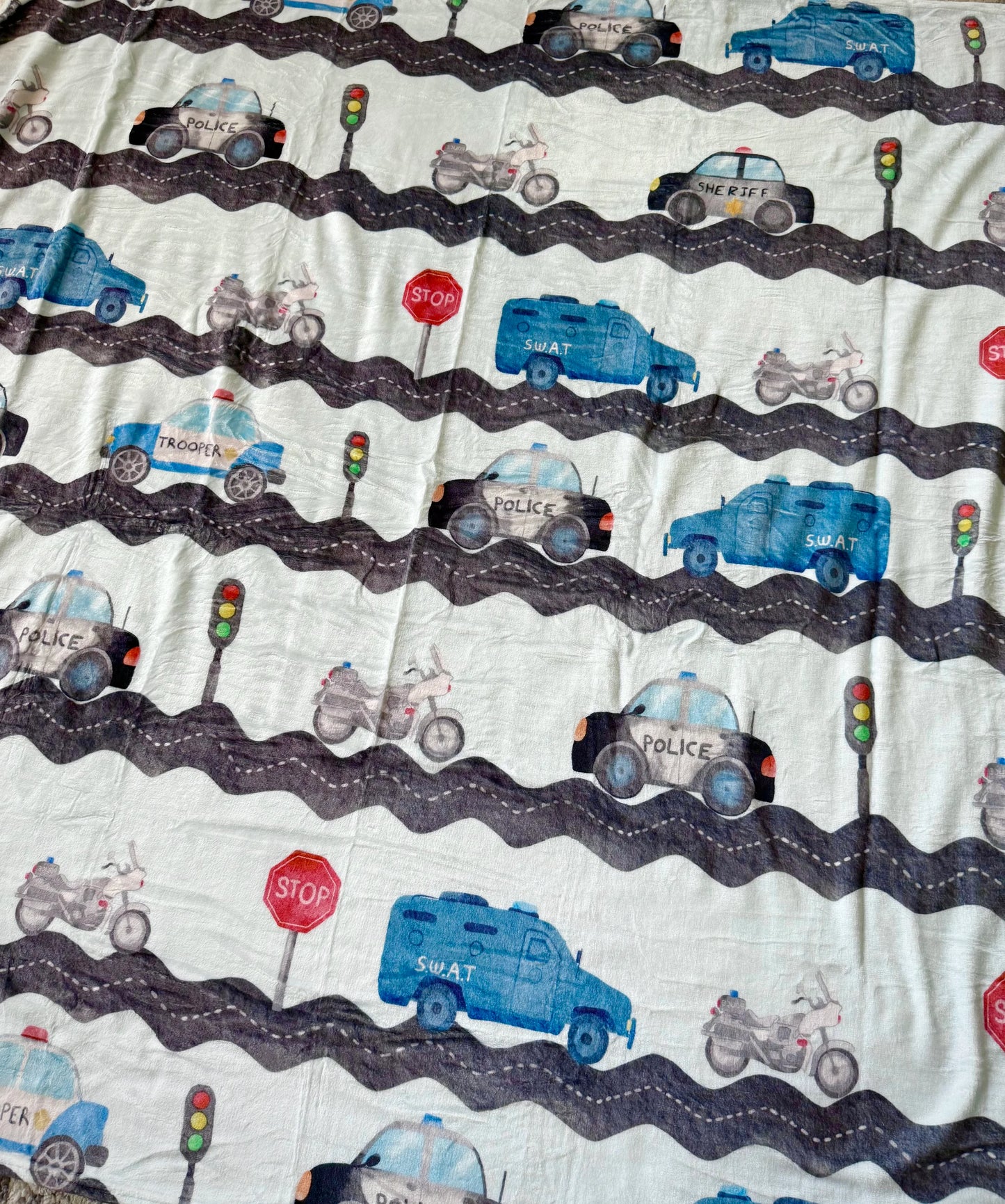 "Road Patrol" 60x60” Fleece Cuddle Blanket