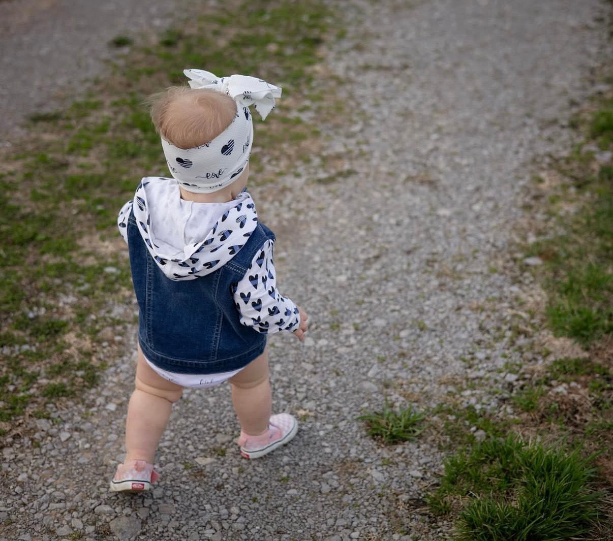 “Blue Line Hearts” Denim Jacket