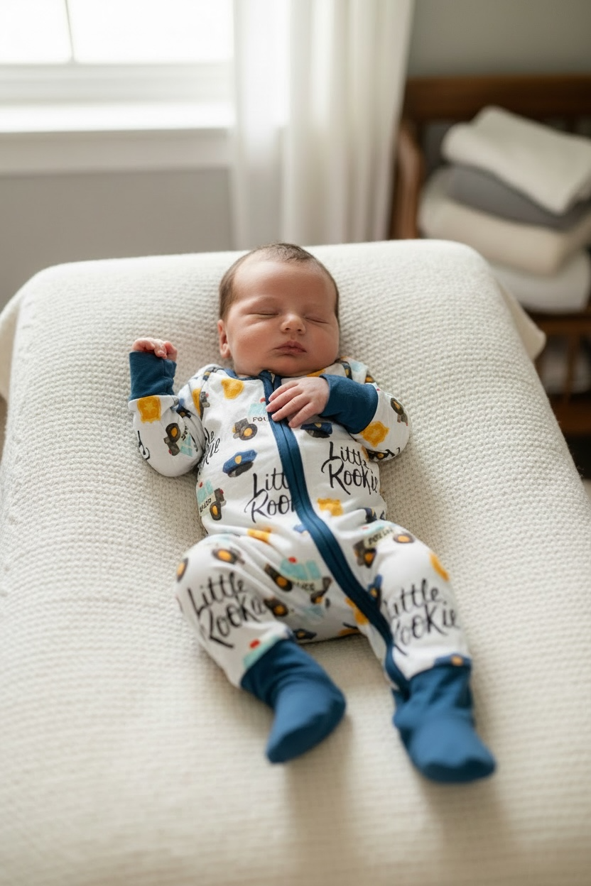 “Little Rookie" Zip-Up Comfy Cozies