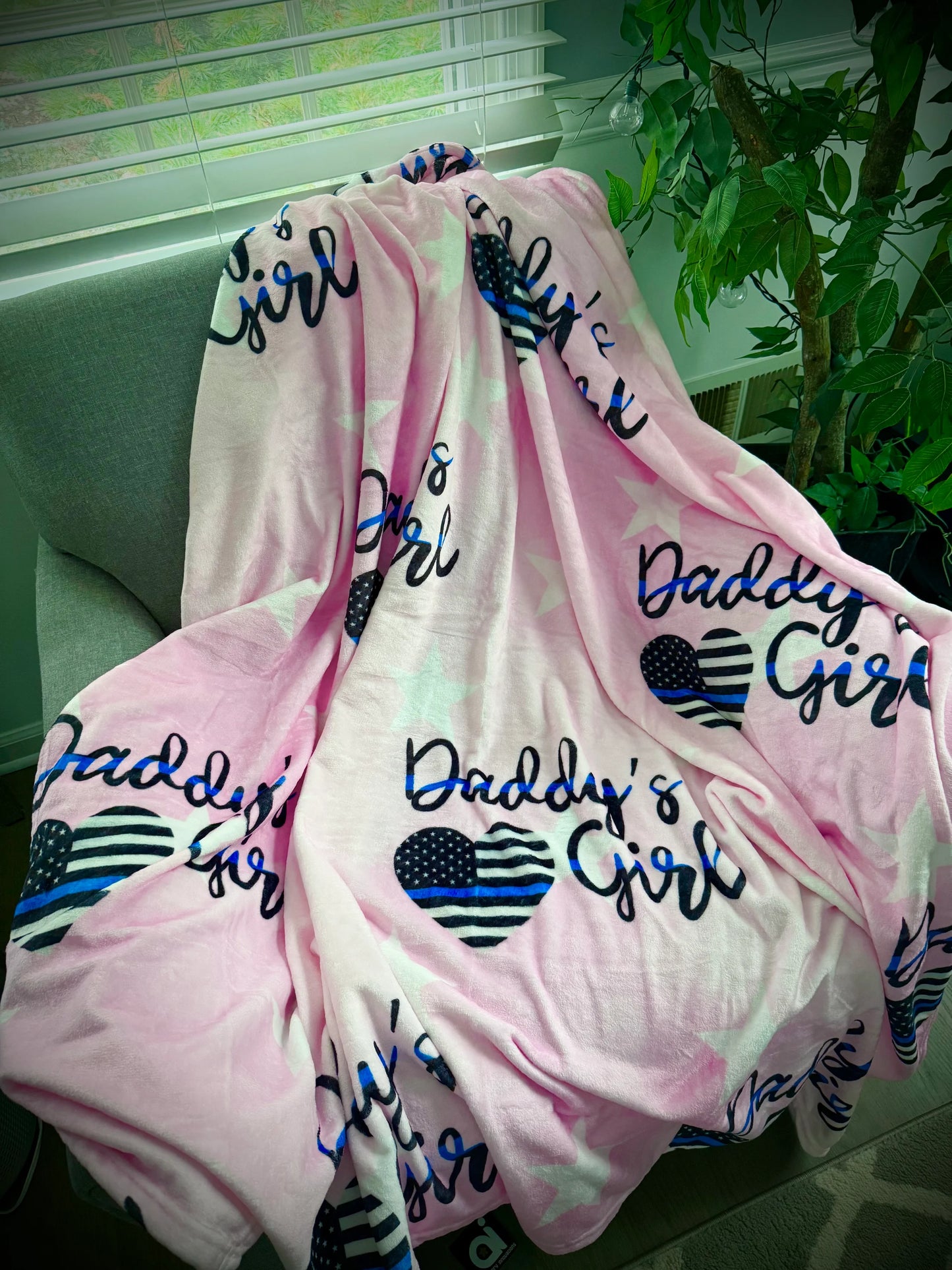 "Daddy's Girl" 60x60” Fleece Cuddle Blanket