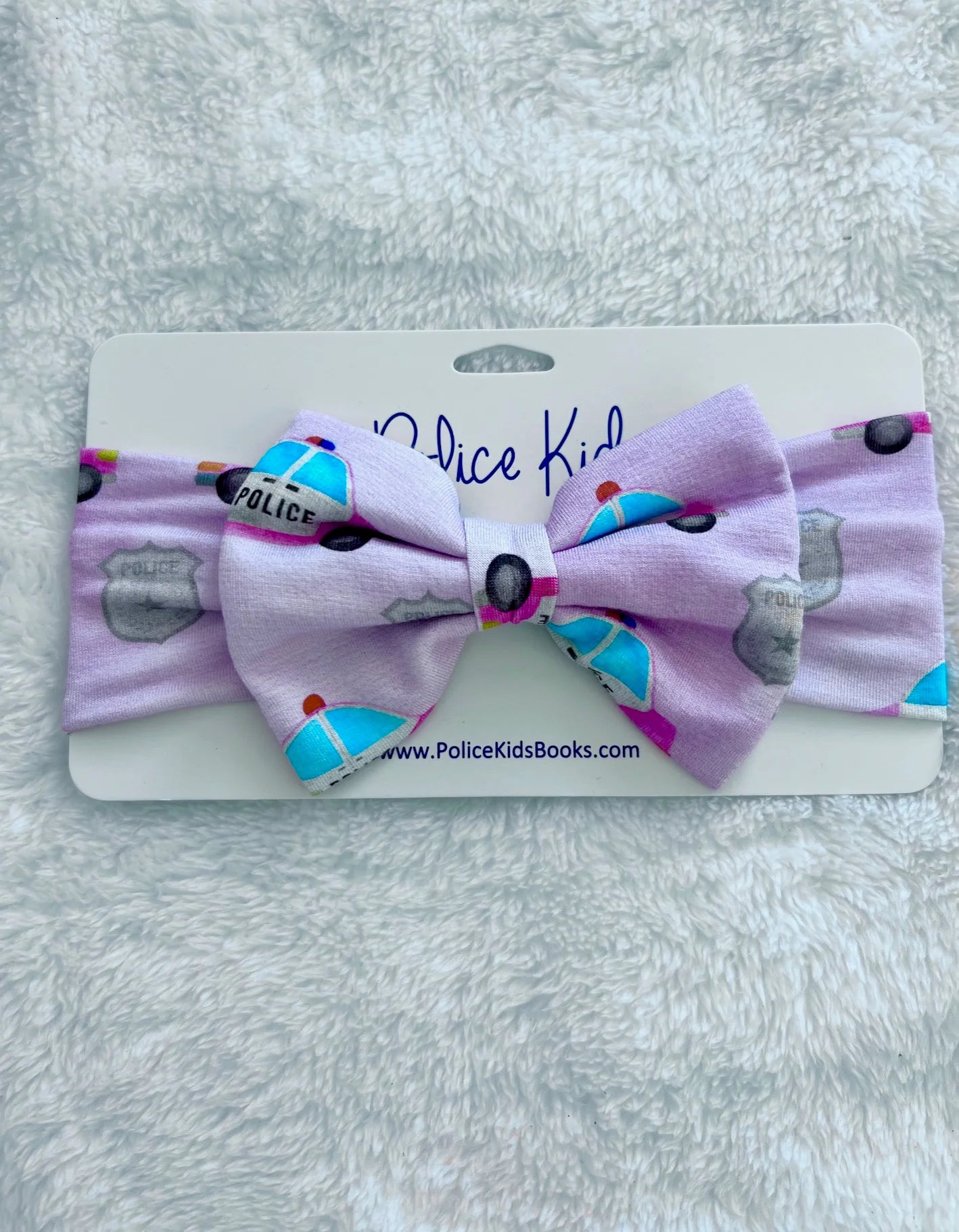 "Pink Police Cars and Badges" Deluxe Bow Headband