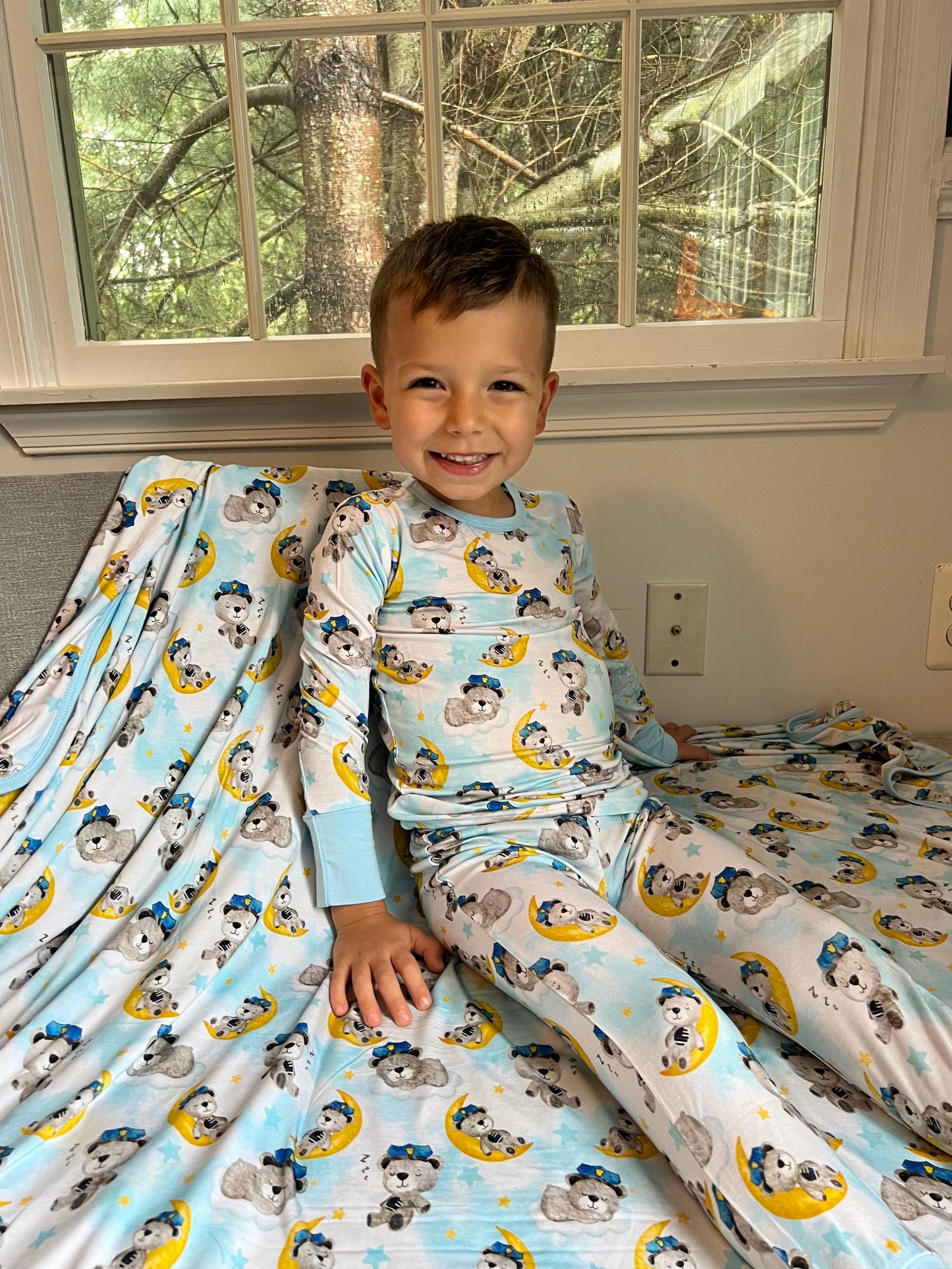 “Blue BuddieZzz” Two-Piece Comfy Cozies Long