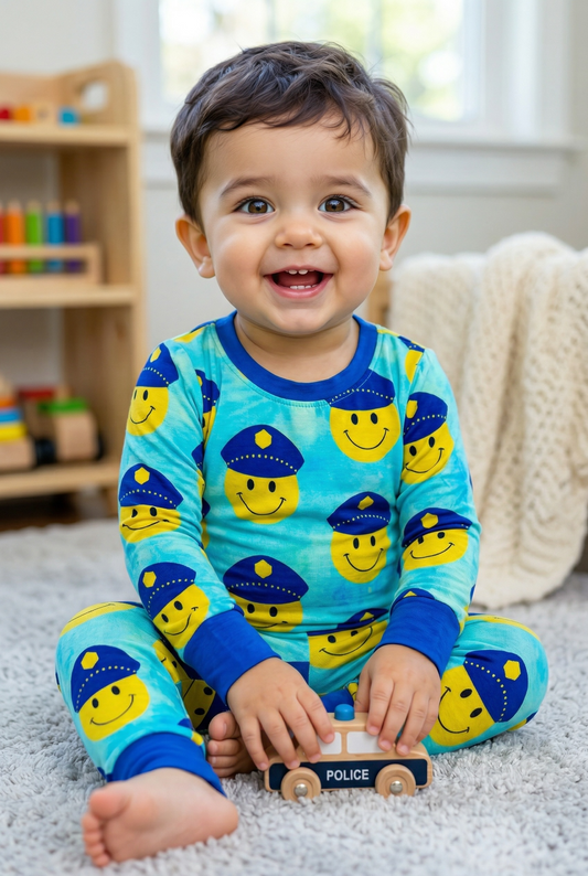 "Officer Smiley" Comfy Cozies Two-Piece Set