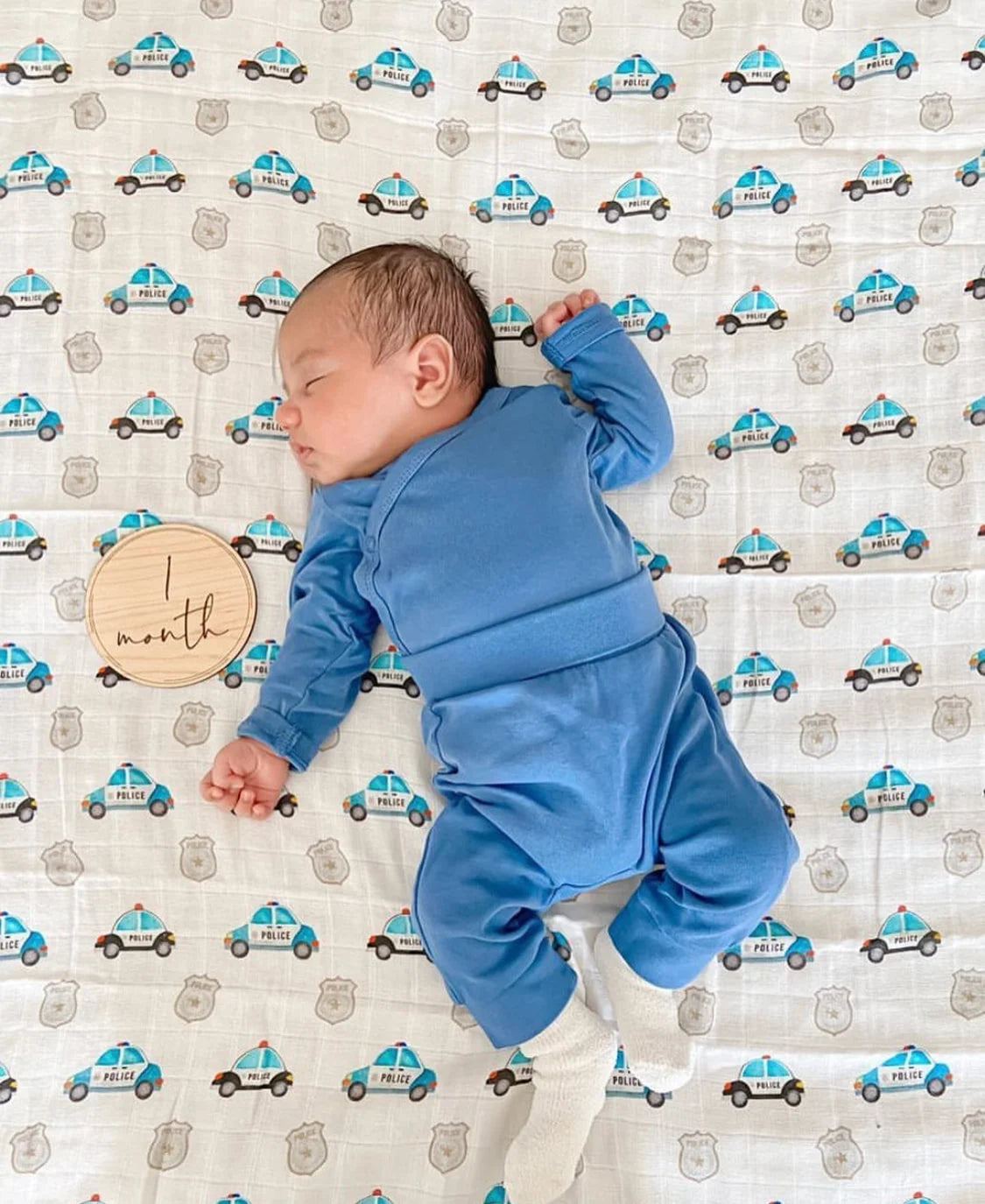 Police Cars and Badges Bamboo Muslin Swaddle