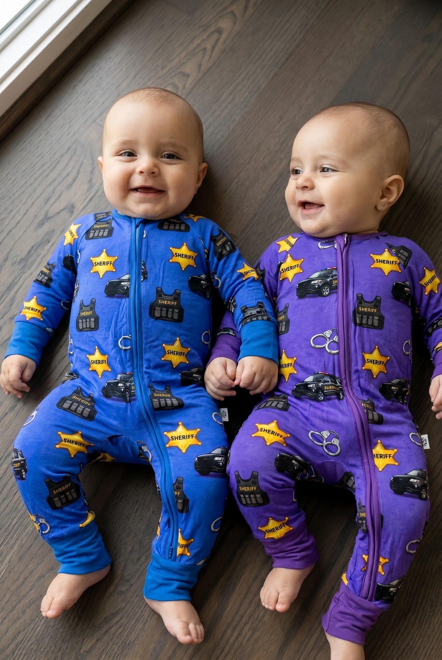 “Sheriff Patrol" Zip-Up Comfy Cozies - Choose Color