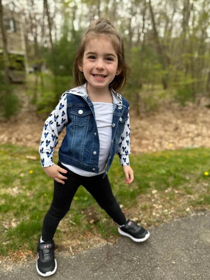 “Blue Line Hearts” Denim Jacket