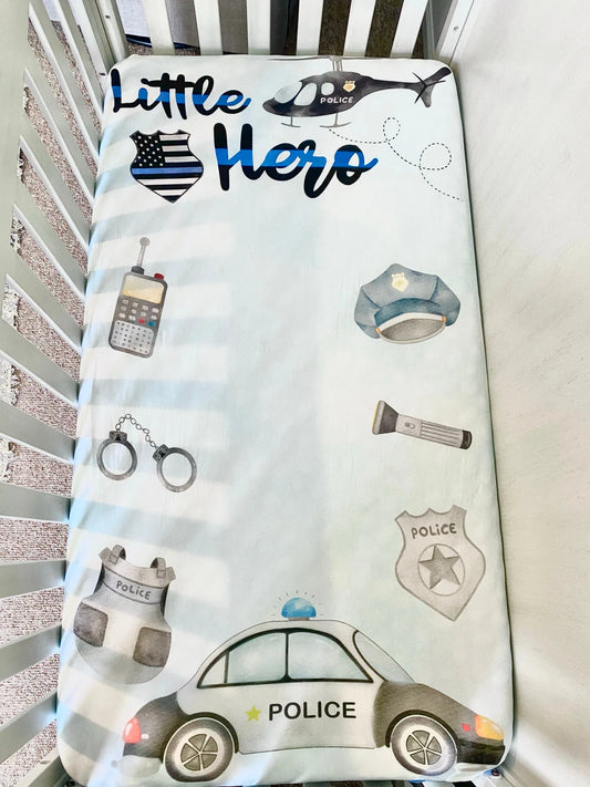 Little Hero Photo-Op Fitted Bamboo Crib Sheet