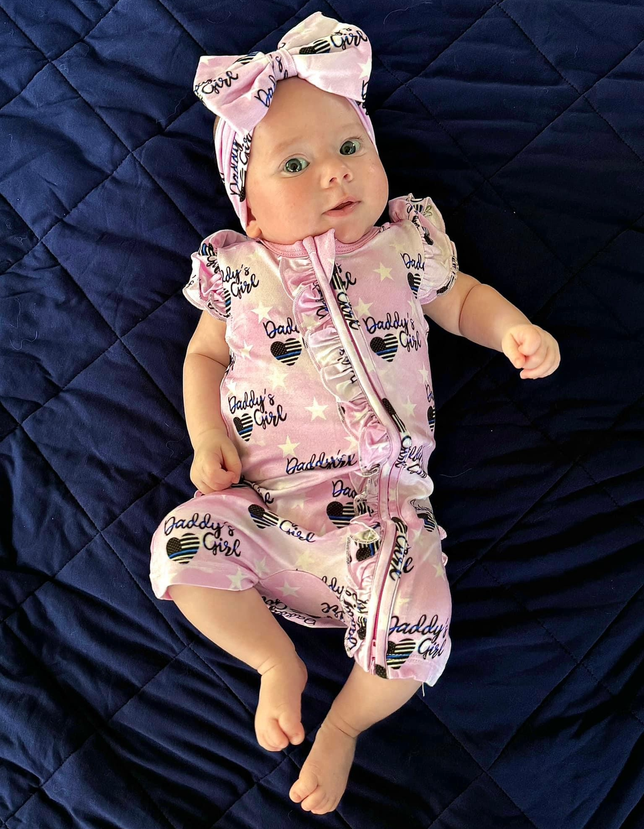 “Daddy’s Girl” Zip-Up Ruffle Romper