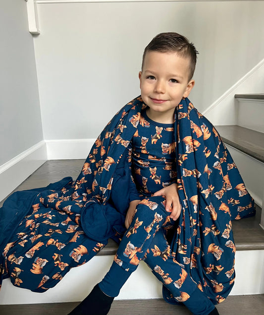 “K9 Rookie Pups” Quilted Bamboo Blanket