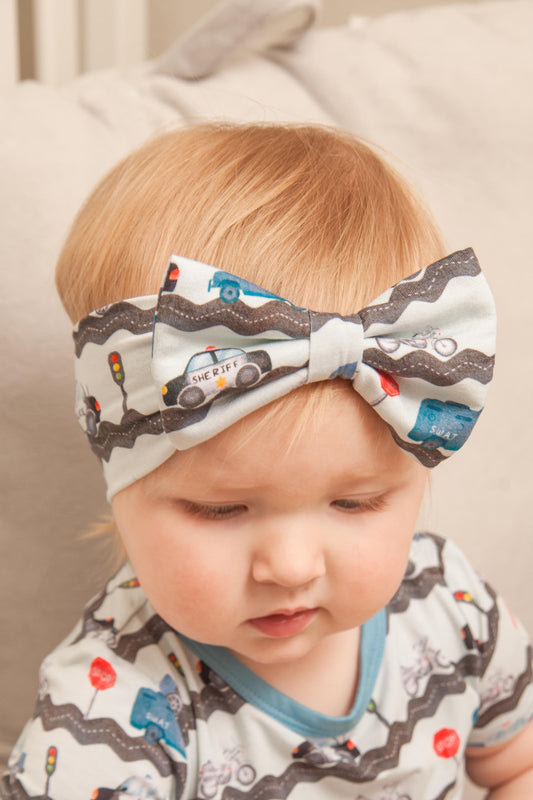 “Road Patrol” Deluxe Bow Headband