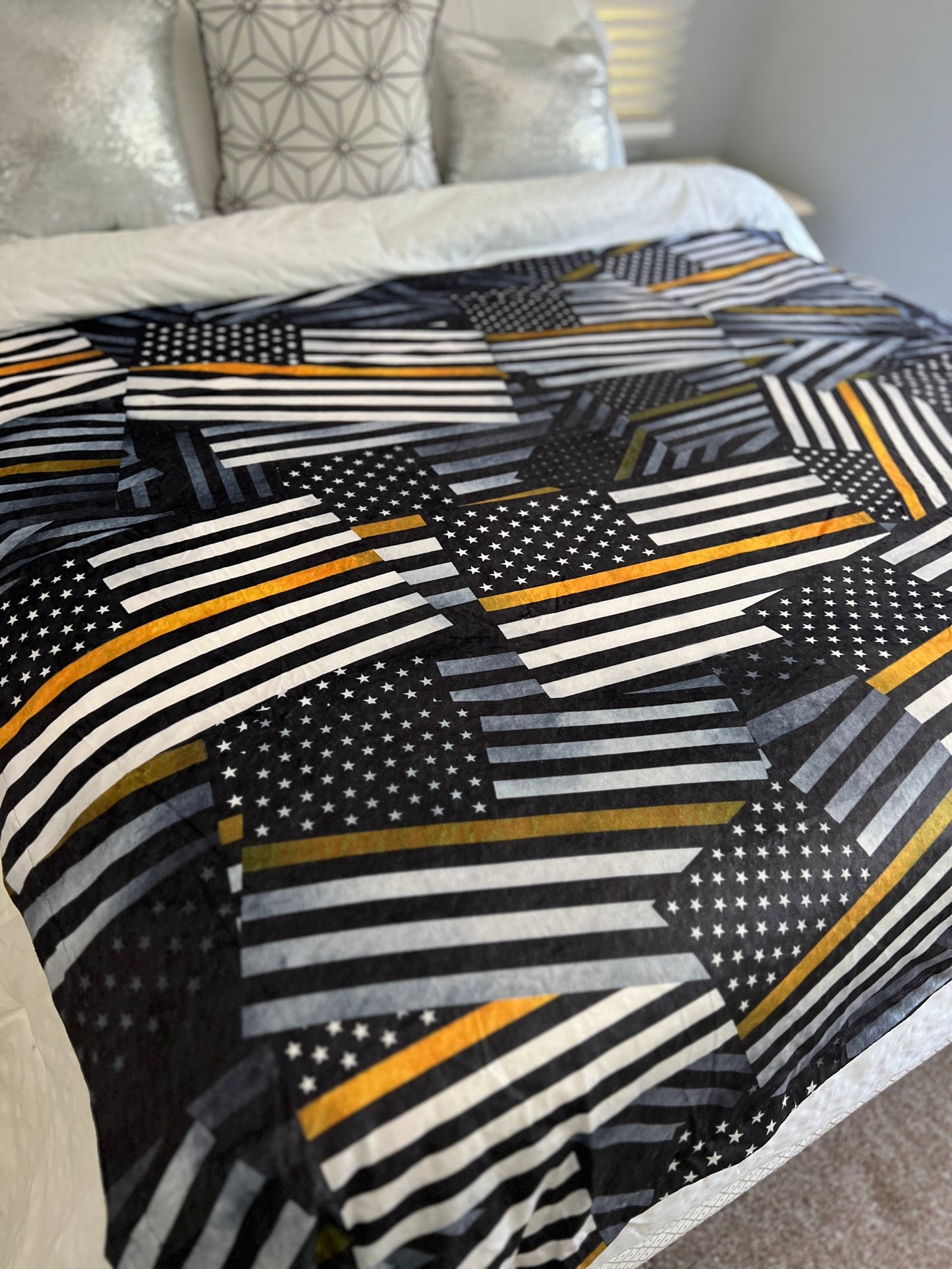 Thin Gold Flags 50x60” Minky Blanket