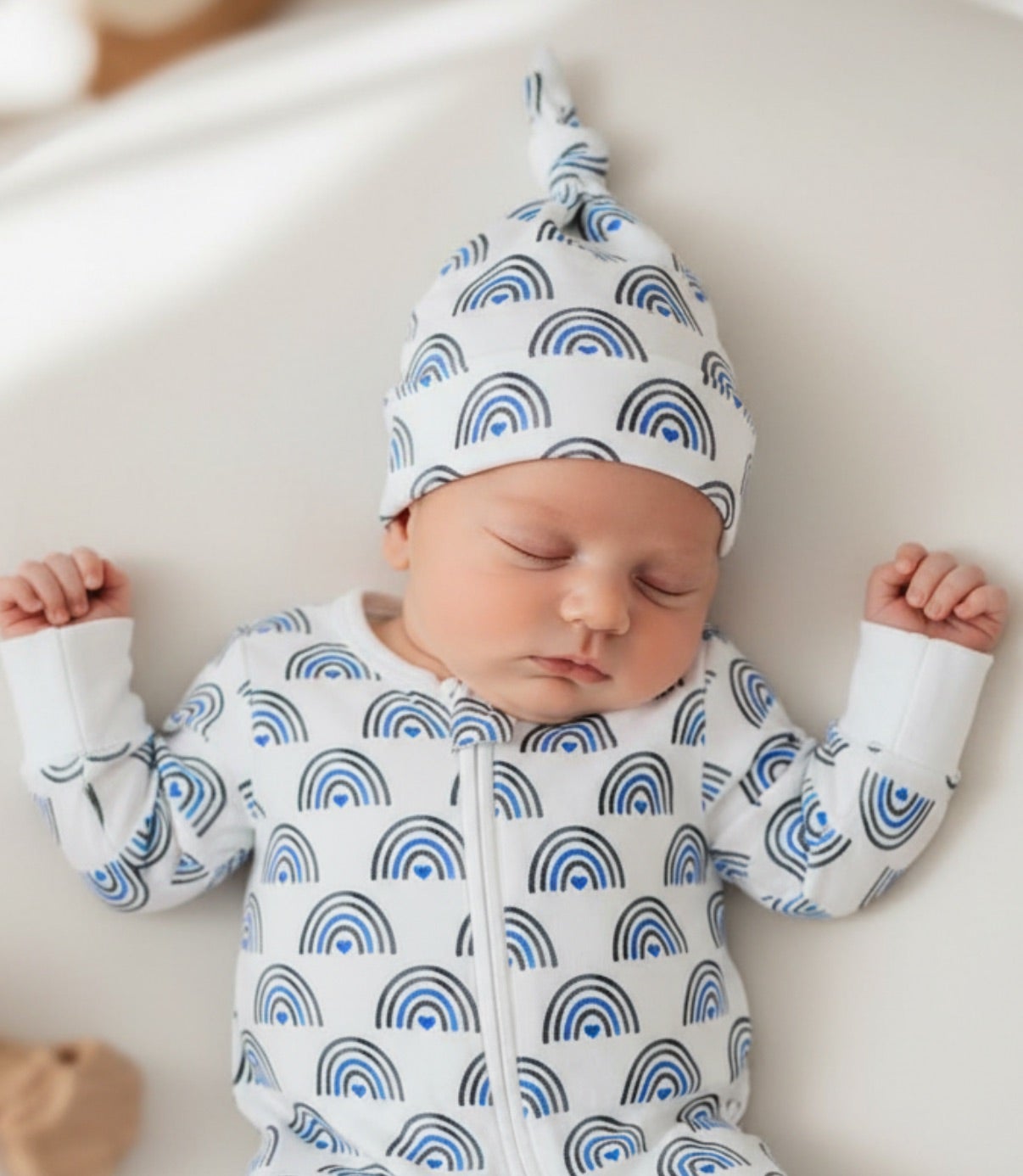 Thin Blue Rainbows Knotted Hat