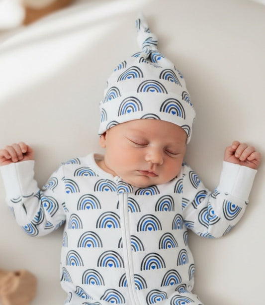 Thin Blue Rainbows Knotted Hat