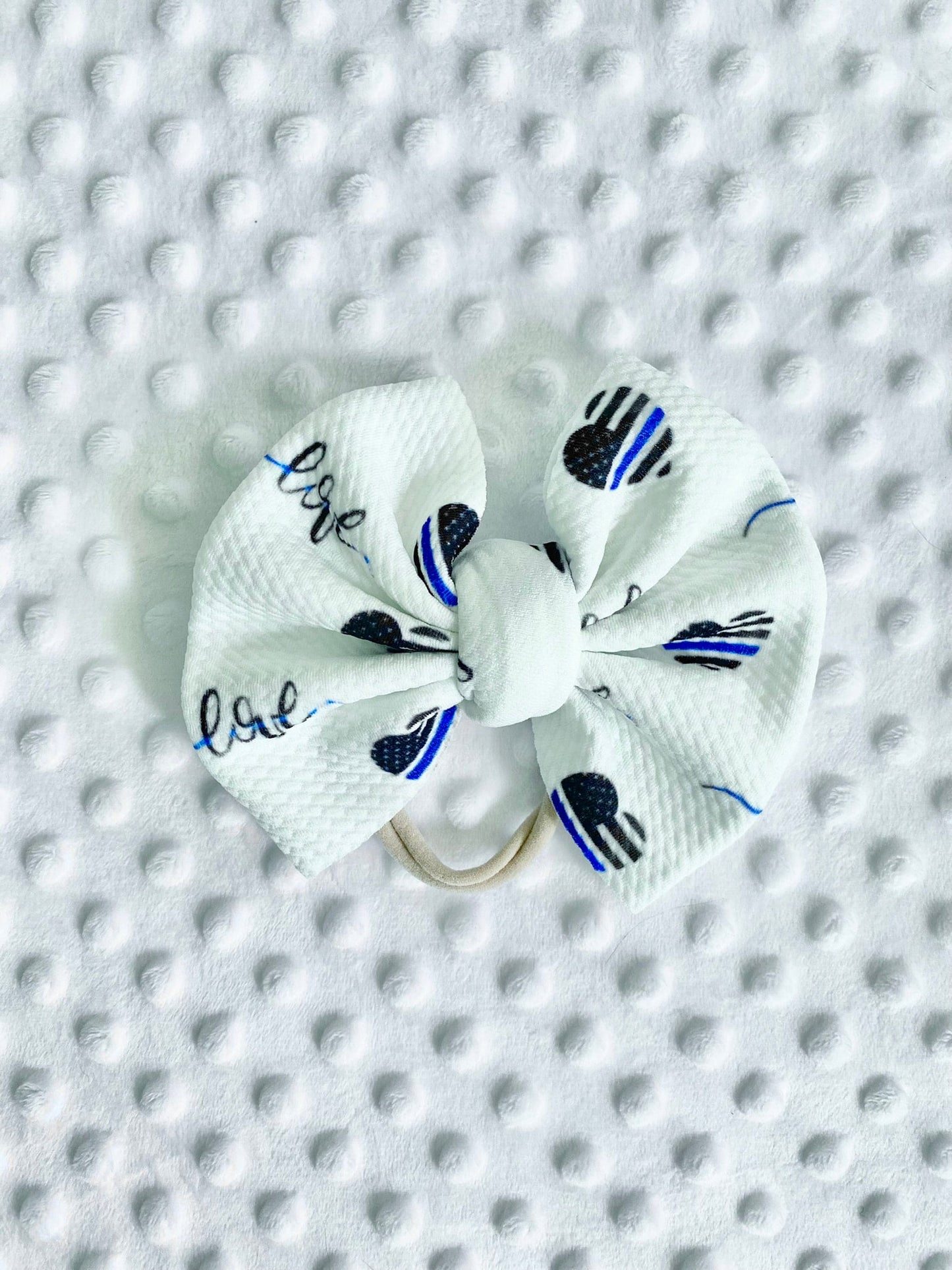 Thin Blue Love Nylon Bow