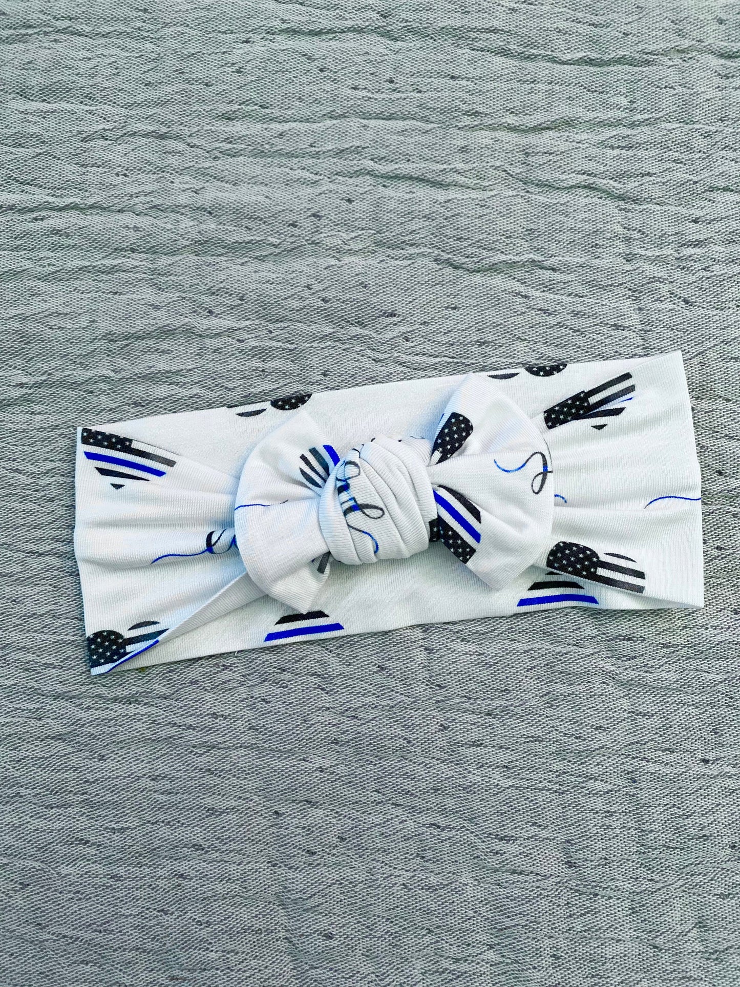 Thin Blue Love Knotted Headband